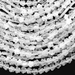 Natural White Rock Quartz Cherry Blossom Flower Beads 6mm Carved Gemstone 15.5" Strand