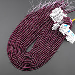 AAA Faceted Natural Purple Garnet Faceted 3mm Thin Rondelle Beads Gemstone 15.5" Strand