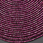 AAA Faceted Natural Purple Garnet Faceted 3mm Thin Rondelle Beads Gemstone 15.5" Strand