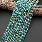 Genuine Natural Turquoise 3mm Faceted Rondelle Beads Gemstones 15.5" Strand
