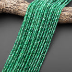 AAA Rare Translucent Faceted Natural Emerald Green African Jade 4mm Rondelle Beads Micro Cut Gemstone 15.5" Strand