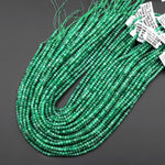 AAA Rare Translucent Faceted Natural Emerald Green African Jade 4mm Rondelle Beads Micro Cut Gemstone 15.5" Strand