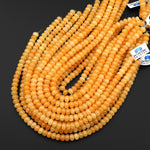 AAA Natural Golden Honey Yellow Calcite 8mm Rondelle Beads 15.5" Strand