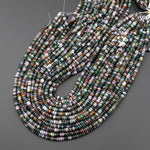 Natural Indian Agate 4mm Smooth Rondelle Beads Mauve Pink Forest Green Colors 15.5" Strand