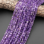 Faceted Natural Purple Amethyst Leaf Teardrop Gemstone Beads 4x6mm 15.5" Strand