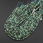 AAA Faceted Natural African Turquoise Beads 6x3mm hexagon Heishi Rondelle 15.5" Strand