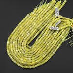 AAA Faceted Natural Chartreuse Jade Beads 6x3mm hexagon Heishi Rondelle 15.5" Strand