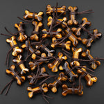 Carved Natural Tiger's Eye Dog Bone Home decoration Crystal Carvings Healing Palm Pocket Stone Gifts