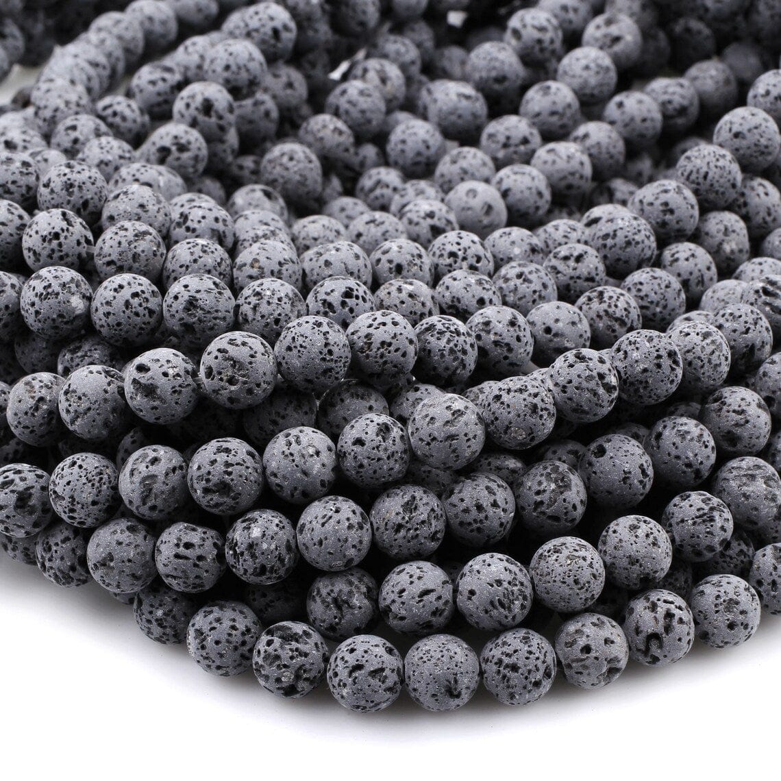 Unwaxed A Grade Natural Black Gray Lava Beads 4mm 6mm 8mm 10mm Volcanic  Stone Mala Beads Godd for Essential Oil Treatment 15.5