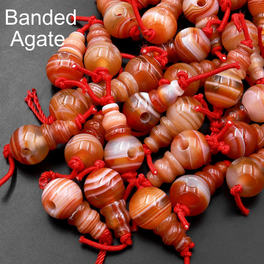 Natural Gemstone Guru Beads Three Holes T-Beads Mala Making 3 Holes  Prayer Beads Cones 10mm Natural Crystal Quartz Jasper Jade Fluorite