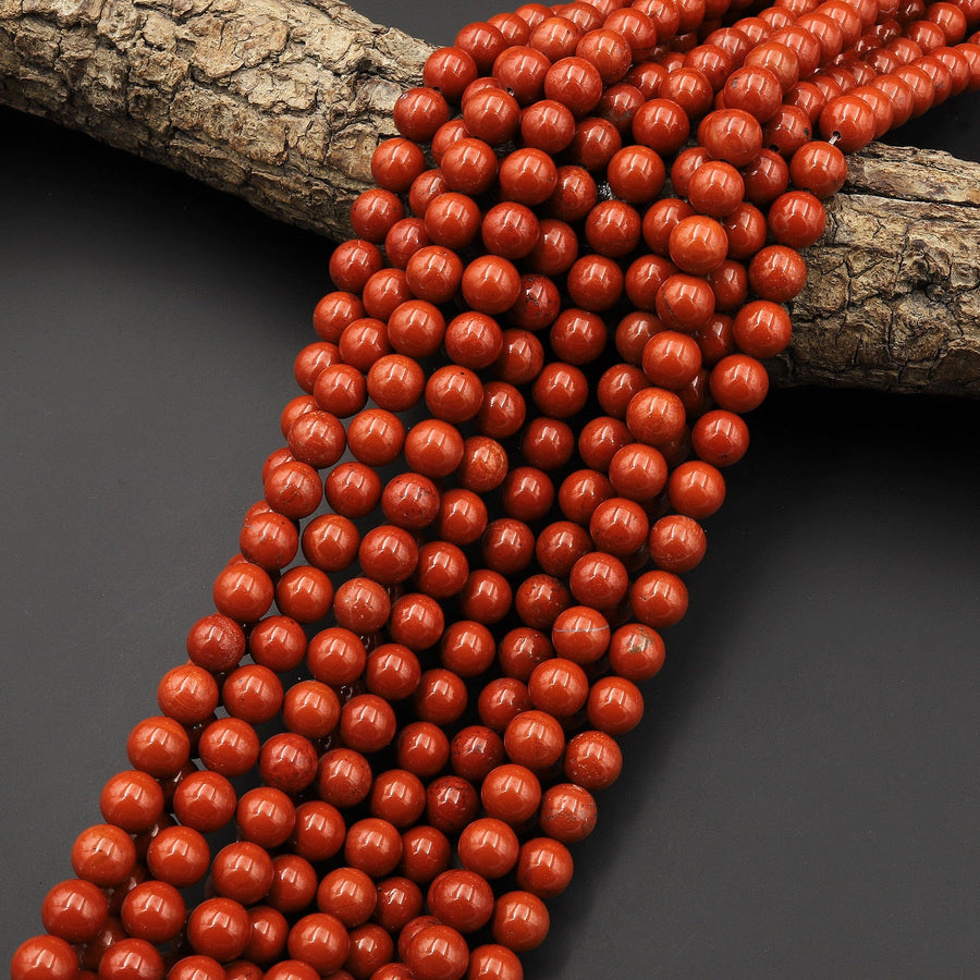 AAA Natural Red Jasper 3mm 4mm 6mm 8mm 10mm Round Beads Red Poppy Jasper 15.5" Strand