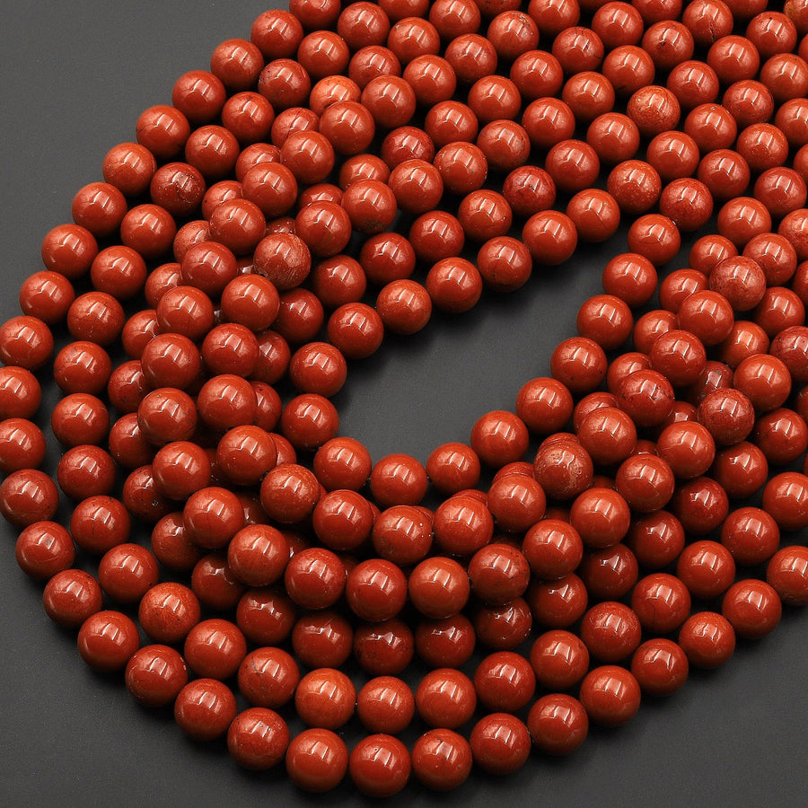 AAA Natural Red Jasper 3mm 4mm 6mm 8mm 10mm Round Beads Red Poppy Jasper 15.5" Strand