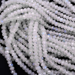 Natural Rainbow Moonstone Faceted Rondelle Beads 3mm 4mm 5mm 6mm 8mm High Quality Flashy Blue Moonstone Gemstone 15.5" Strand