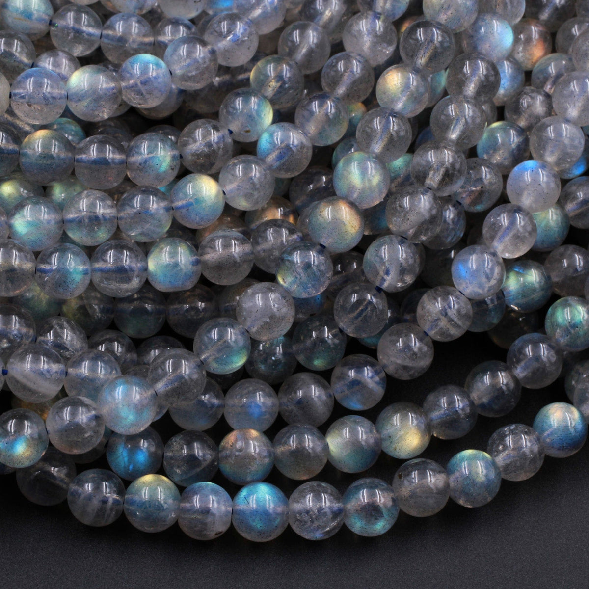 Labradorite Faceted Rondelle Large Hole Size Beads 9mm - 2 mm