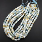 Large Natural Multicolor Aquamarine Faceted Rondelle Beads 9mm x 6mm Rondelle A Grade Blue Green Yellow Real Aquamarine Gemstone 16" Strand