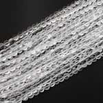 Natural Rock Quartz 6mm Faceted Coin Beads 15.5" Strand