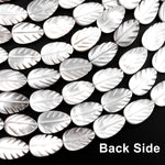 AAA Iridescent Hand Carved Natural Black Golden Smoky Champaign Brown Mother of Pearl Shell Beads Teardrop Leaf Shape 15.5" Strand