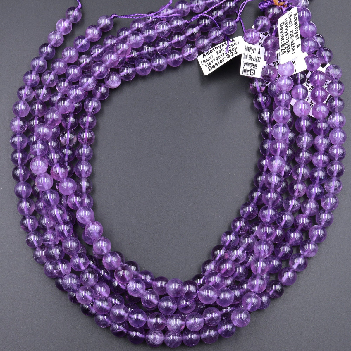 Purple Round Good Color And Fine Quality Natural Amethyst Beads, None at Rs  880/piece in Jaipur