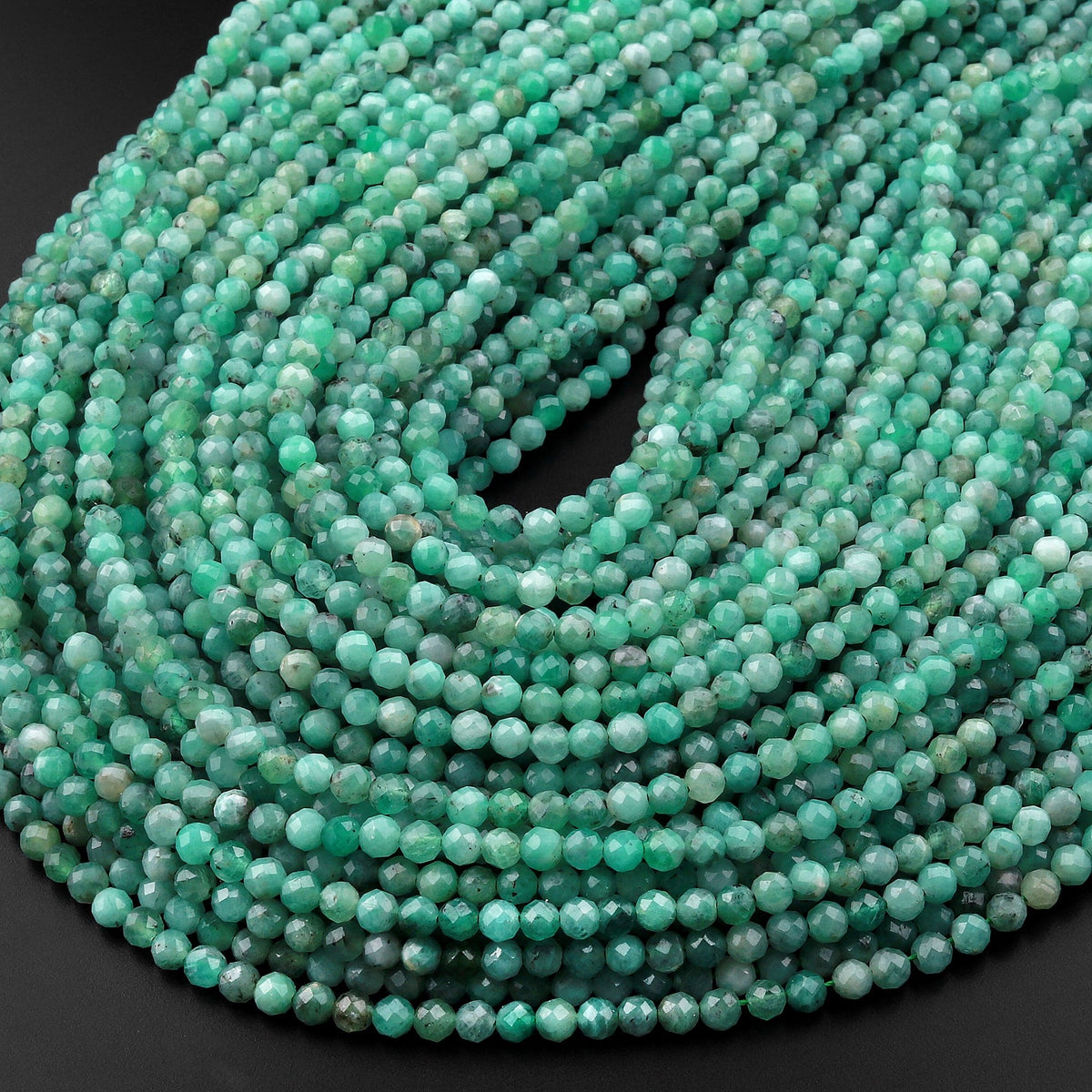 AAA Green Silverite Micro Faceted 2mm Beads- RB0298 in 2023
