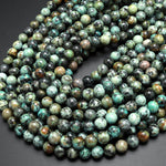 Natural African Turquoise 3mm 4mm 6mm 8mm 10mm 12mm Round Beads High Quality Natural Turquoise Gemstone Lots of Blues Greens 15.5" Strand