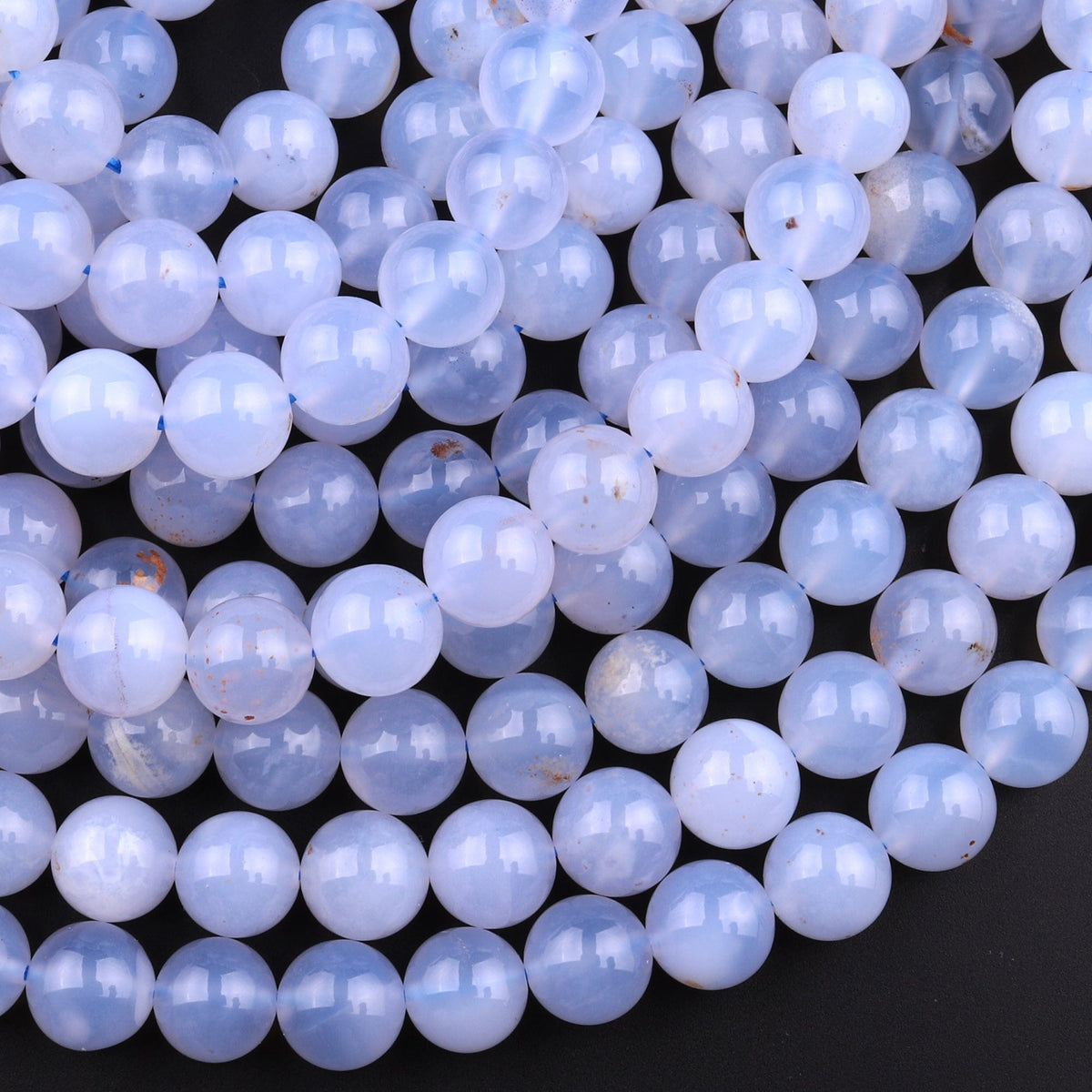 Natural Pink Chalcedony Rondelle Plain Smooth 8mm Gemstone Beads