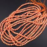 Genuine Natural Peach Orange Calcite Beads 6mm 8mm 10mm 12mm Round Smooth Plain Gemstone 15.5" Strand