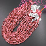 Natural Strawberry Quartz Faceted 6mm Rounded Teardrop Beads Good For Earrings 15.5" Strand