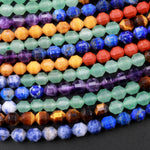 Natural Chakra Beads 4mm 6mm 8mm 10mm Rounded Prism Gemstone Amethyst Lapis Sodalite Aventurine Tiger's Eye Yellow Jade Red Jasper