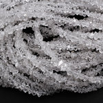 AAA Grade Super Clear Natural Herkimer Diamond Quartz Beads 4mm 6mm 8mm 10mm 12mm Double Pointed Quartz 16" Strand