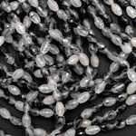 Black Rutilated Quartz Beads Faceted Drum Barrel 9mm 12mm Natural Black Tourmaline Rutile Quartz Semi Precious Gemstone 16" Strand