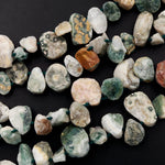 Natural Ocean Jasper Beads Raw Druzy Drusy Freeform Nuggets Green Yellow Orbs Eyes High Quality Gemstone 15.5" Strand