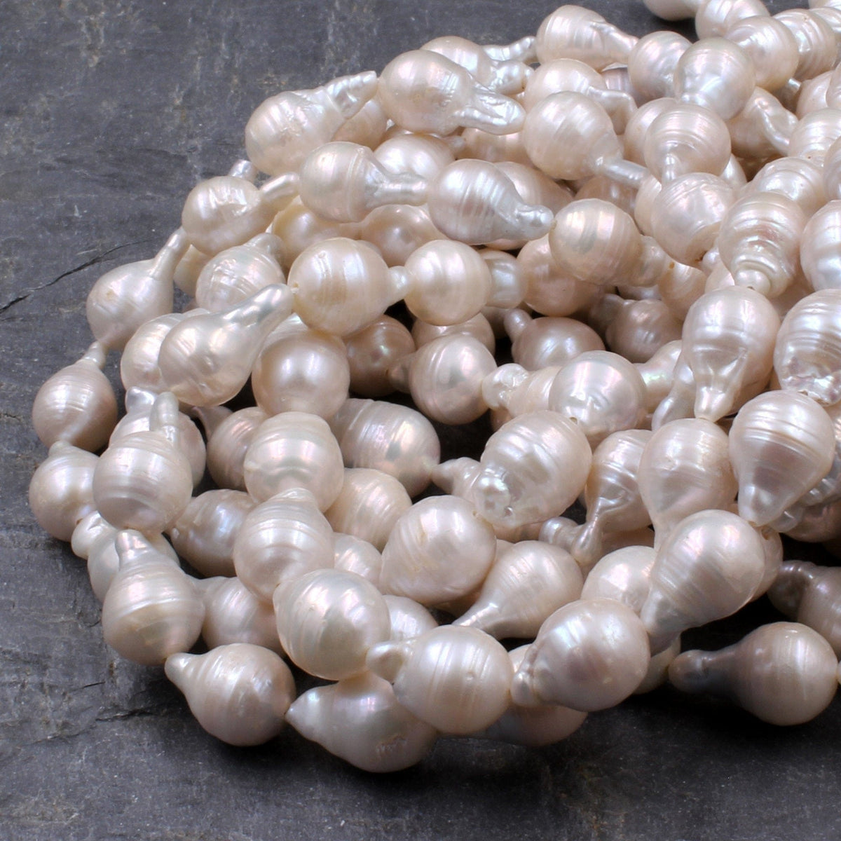 Genuine Freshwater White Ming Fireball Flameball Pearl Irregular Baroq 