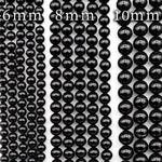 Genuine Natural Black Tourmaline Beads 4mm 6mm 8mm 10mm 12mm Round Beads A+ High Quality Black Gemstone Full 16" Strand