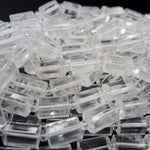 Natural Rock Crystal Quartz Beads Faceted Tube Cut 14mm Nugget Prestine White Beads 16" Strand