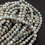 Rare K2 Beads 6mm 8mm 10mm 12mm Round Beads Natural Blue Azurite in Quartz Granite Drilled Smooth Polished Round Beads 16" Strand