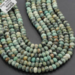 Natural African Turquoise 8mm 10mm 12mm Faceted Rondelle Large Rondelle Beads High Quality Earthy Blue Green Brown Gemstone 16" Strand