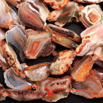 Rare Natural Condor Agate Beads Large Faceted Focal Pendant Quality Freeform Geode Slice Shape 15.5" Strand