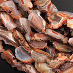 Rare Natural Condor Agate Beads Large Faceted Focal Pendant Quality Freeform Geode Slice Shape 15.5" Strand