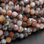 Lantern Faceted Natural Botswana Agate 10mm Round Beads Sparkling Dazzling Facets Superior A Grade Good For Earring Pair Beads 16" Strand