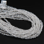 Natural Herkimer Diamond Quartz Beads Superior A Grade Super Clear Double Terminated Pointed Real Natural Quartz 16" Strand