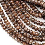 Natural Bronzite Beads Faceted 6mm 8mm Rondelles High Quality A Grade 16" Strand