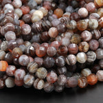 Lantern Faceted Natural Botswana Agate 10mm Round Beads Sparkling Dazzling Facets Superior A Grade Good For Earring Pair Beads 16" Strand