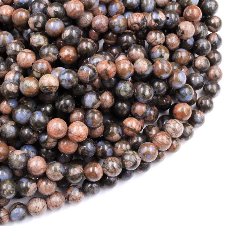 Natural Llanite Blue Quartz 4mm 6mm 8mm 10mm Round Beads Healing Stone from Llano Texas 15.5" Strand