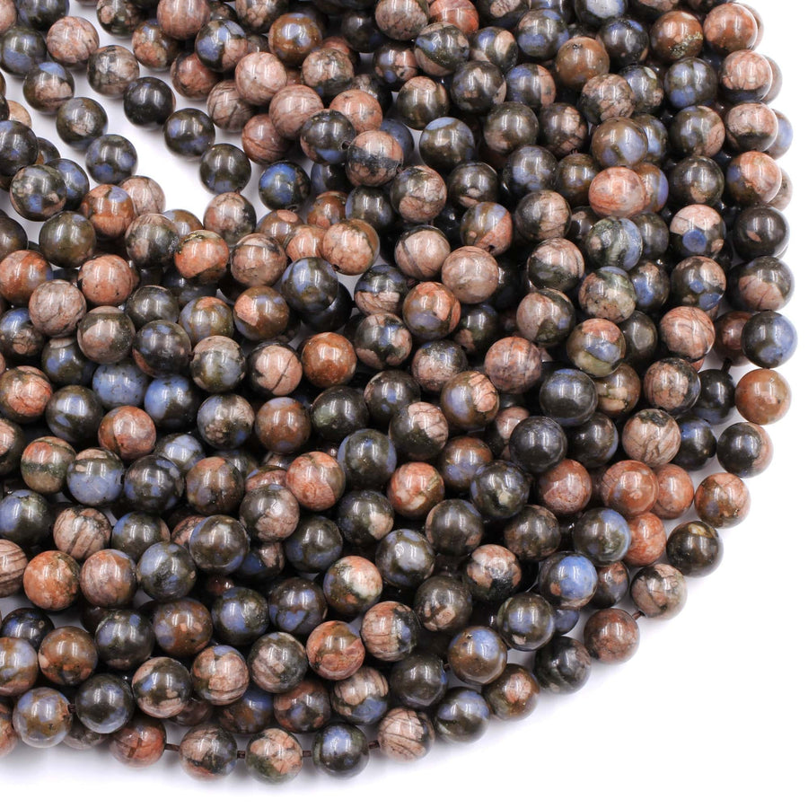 Natural Llanite Blue Quartz 4mm 6mm 8mm 10mm Round Beads Healing Stone from Llano Texas 15.5" Strand