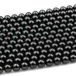 Genuine Natural Black Tourmaline Beads 4mm 6mm 8mm 10mm 12mm Round Beads A+ High Quality Black Gemstone Full 16" Strand