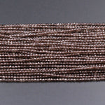 Gorgeous Faceted Natural Smoky Quartz  3mm Faceted Round Beads Micro Faceted Laser Diamond Cut Real Genuine Natural Gemstone 16" Strand