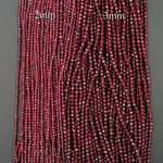 Micro Faceted Tiny Natural Red Garnet Round Beads 2mm 3mm Faceted Round Beads Diamond Cut Gemstone 16" Strand