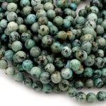 African Turquoise 6mm 8mm Round Beads High Quality AA Grade Natural Turquoise Gemstone Lots of Blues Greens 16" Strand