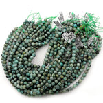 African Turquoise 6mm 8mm Round Beads High Quality AA Grade Natural Turquoise Gemstone Lots of Blues Greens 16" Strand
