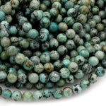 African Turquoise 6mm 8mm Round Beads High Quality AA Grade Natural Turquoise Gemstone Lots of Blues Greens 16" Strand